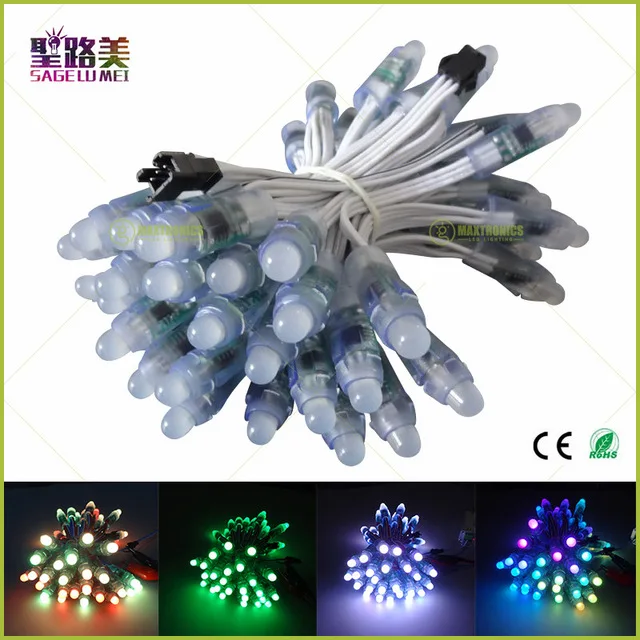 50 Stück/Einheit DC5V WS2811 LED-Pixel-Modul, Schwarz/Grün/Weiß/RGB-Draht-Lichterkette, Weihnachtsfeiertage, adressierbar, IP68 wasserdicht