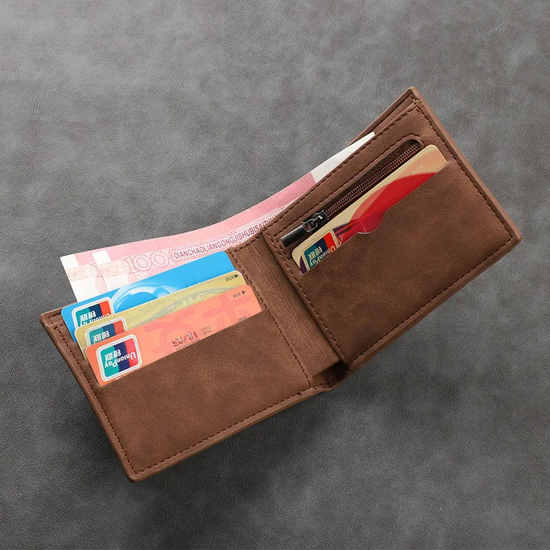 New Fashionable Short Dollar Coin Wallet Retro Frosted Multifunctional Wallet Casual Multiple Card Slots
