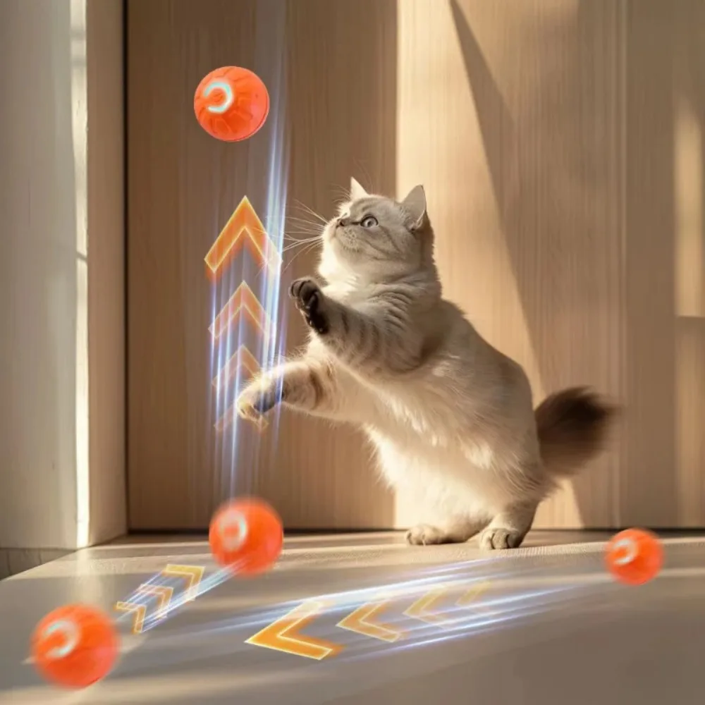 New 1pc Automatic Moving Dog Toy Ball Material Safety Smart USB Jumping Rotating Interactive Puppy Chew Toy Ball Pet Products
