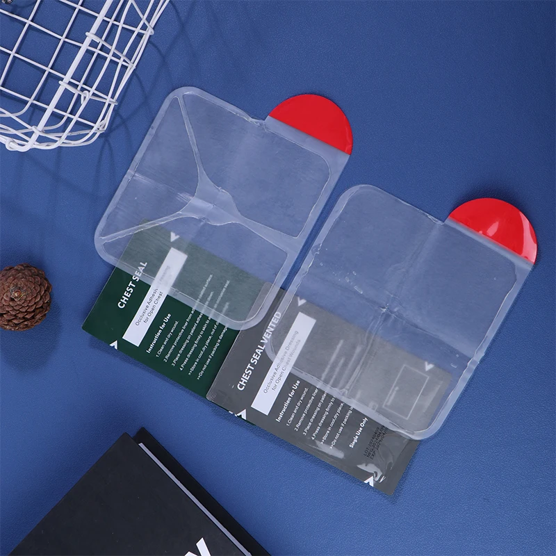 Kit de primeiros socorros para trauma, curativo com vedação no peito ventilado, bandagem de resgate de emergência, ferramenta quadrada para cuidados com feridas ao ar livre