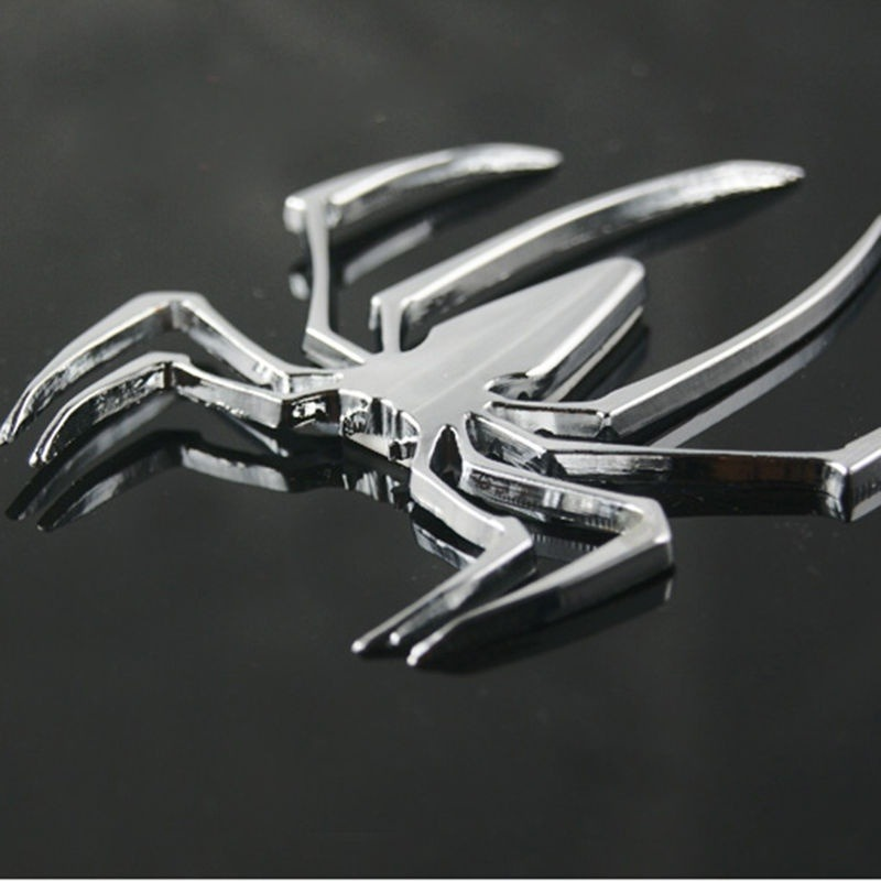 Miếng Dán Kim Loại 3D Nhện Logo Xe Vàng/Bạc Kiểu Dáng Xe Phụ Kiện Kim Loại Miếng Dán Chrome Nhện Huy Hiệu Quốc Huy