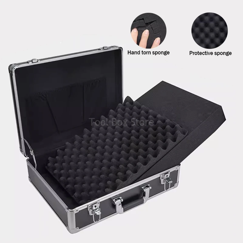 Portable Aluminum Tool Box Password Case Portable Equipment Toolbox Organizer Shockproof Safety Instrument Tool Case Suitcase