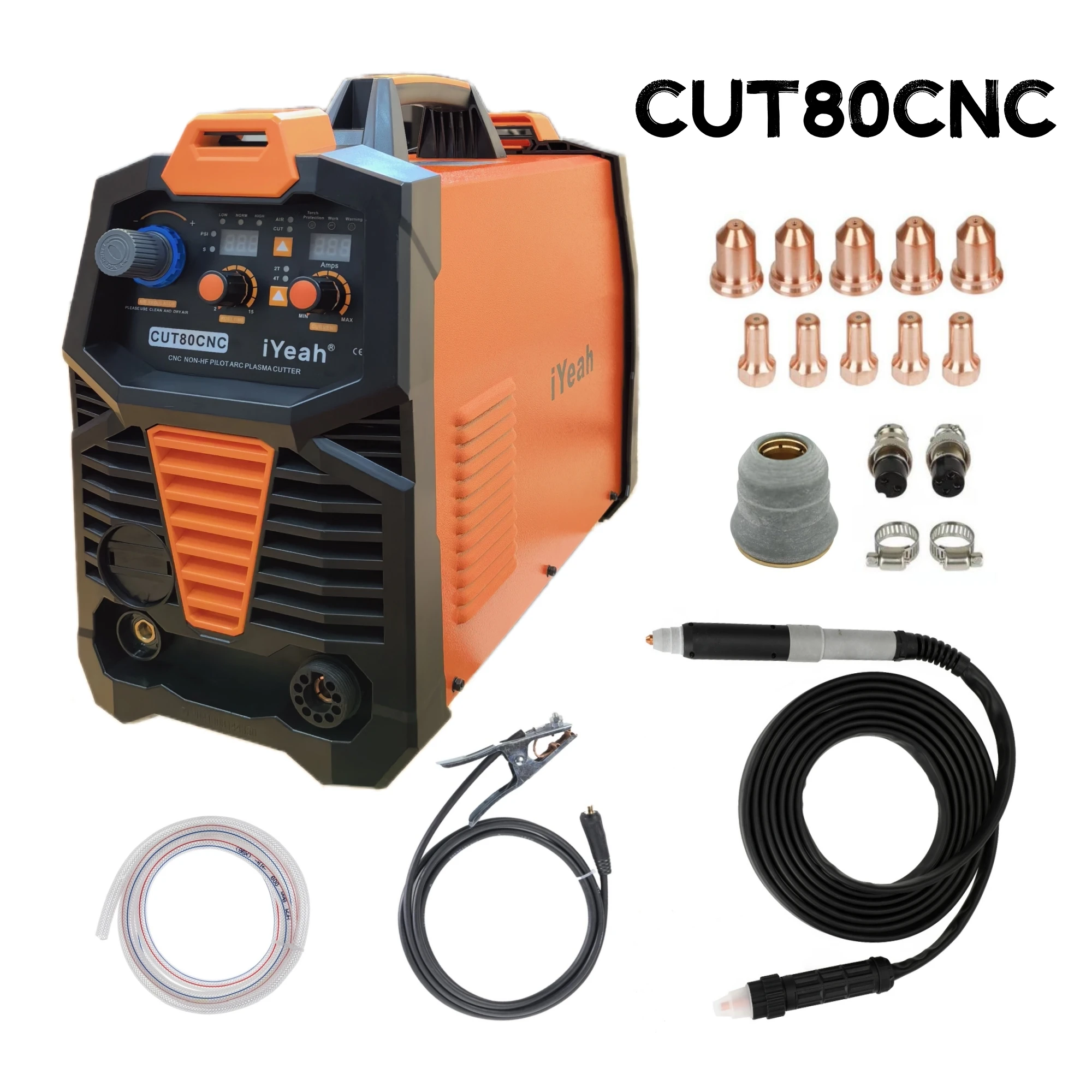 CNC Non-HF Pilot Arc CUT80 CNC iYeah Máquina de corte de plasma 220V / 380v 80A máquina Con antorcha de corte de pelo recto PT80 / PTM80, se puede cortar fácilmente 35 mm