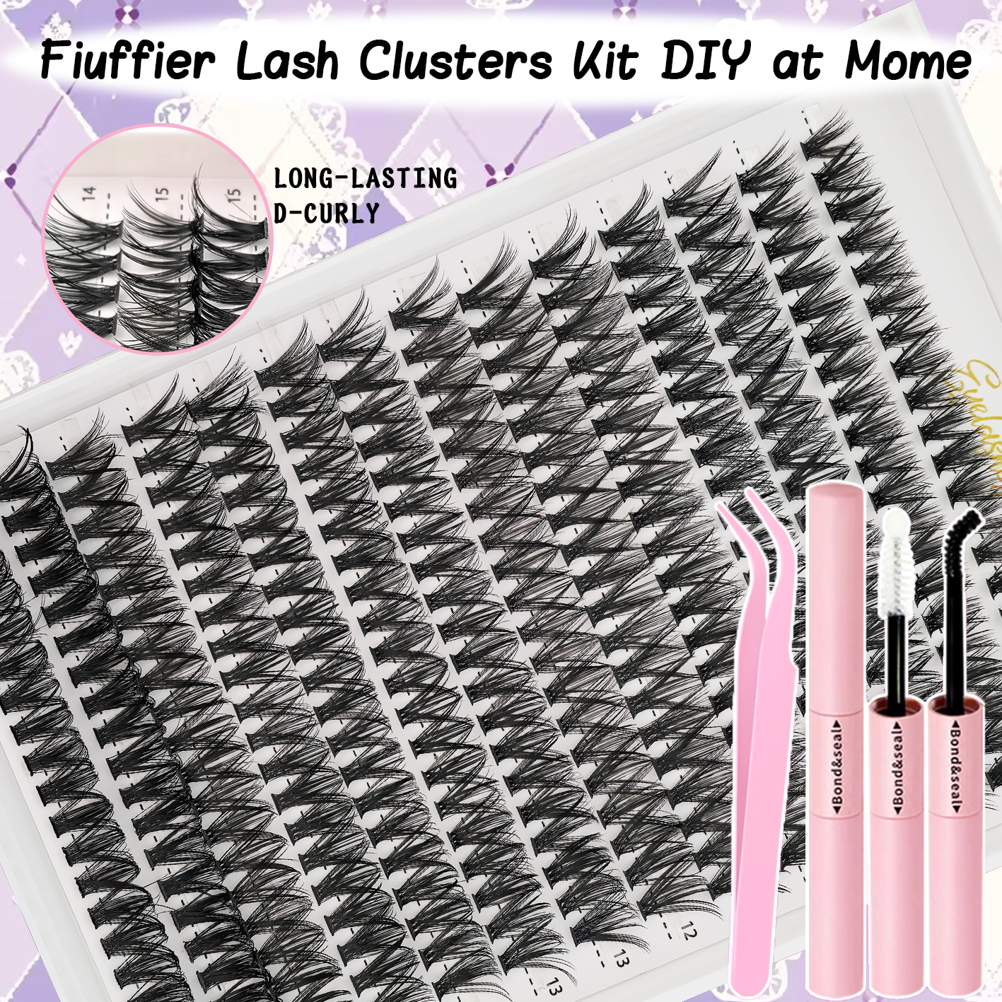 Feather-Light Natural Cluster Lashes Kit – Effortless Daily Glam in Seconds! All-in-One Tool Set for Foolproof Fluttery Looks
