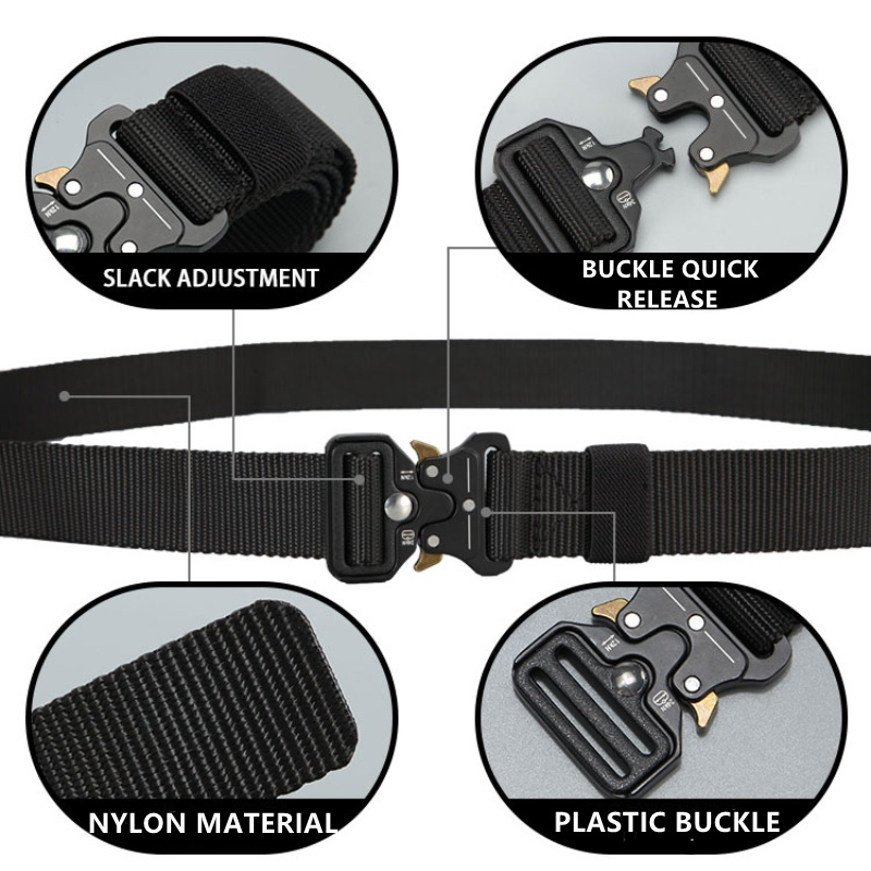 Ceinture pour hommes, chasse en plein air, boucle multifonction, ceinture en Nylon, ceinture en toile de haute qualité