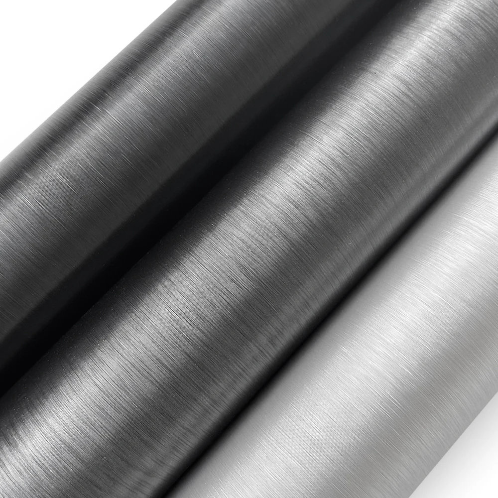 カーラップフィルムシルバーアルミブラシビニールフィルム車の起毛ビニールラップ DIY 粘着 Auo ステッカー車オートバイコンピュータスキン