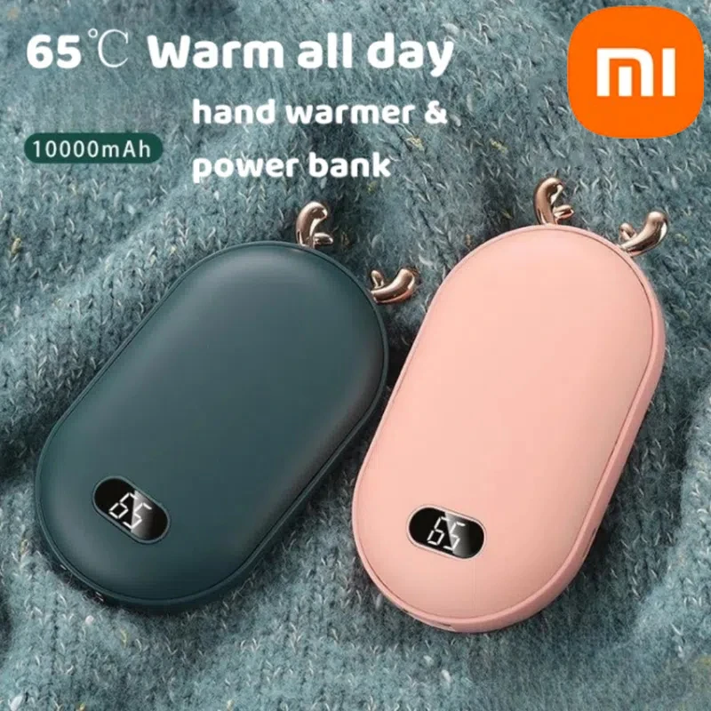Xiaomi 2в1 грелка для рук портативный внешний аккумулятор 10000 мАч дисплей температуры регулируемая портативная грелка для рук зимой