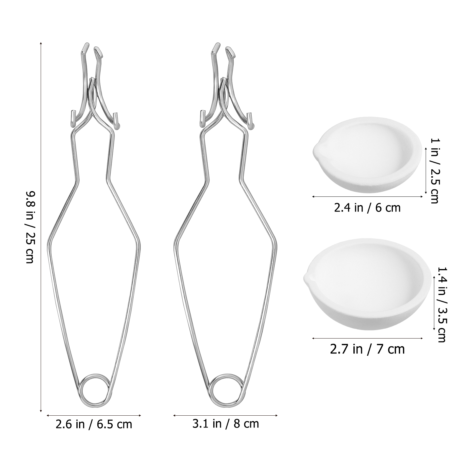 Gold และ Silver เครื่องประดับแหนบเบ้าหลอมสําหรับโลหะทํางาน Melting Kit Smelting เครื่องมือจานหม้อหล่อ Crucibles ควอตซ์อุปกรณ์