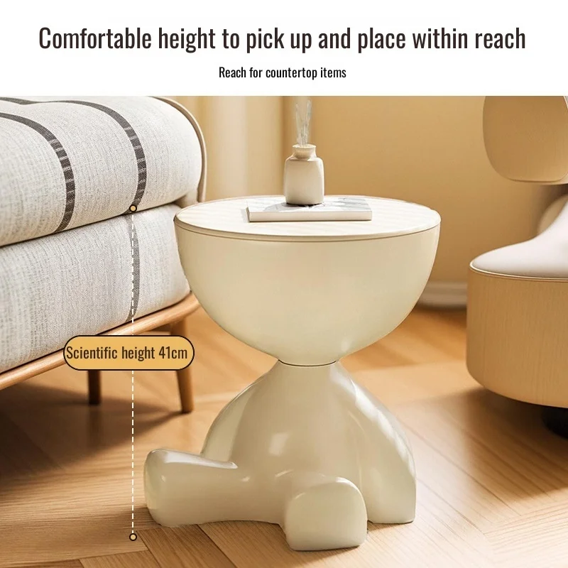 Light Luxury Cartoon Sofa Edge Table Creative Flat Head Coffee Table Small Household Plastic Coffee Table Furniture Side Table