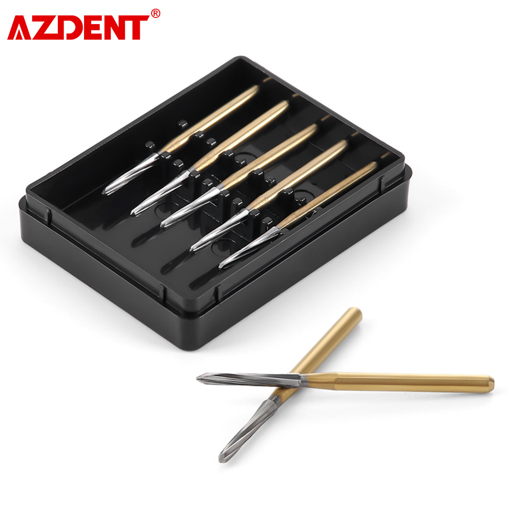 Azdent dental endodontic carboneto burs fg 1.6mm para handpiece de alta velocidade seguro não-ponta cirúrgica endo cortadores de osso de tungstênio