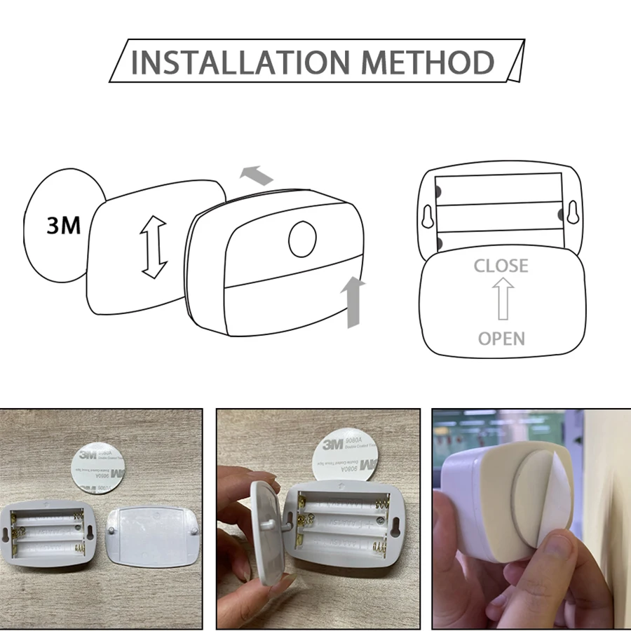 Luce con sensore di movimento Luce notturna a LED per interni Stick su luce notturna Luci a batteria per corridoio Scala Bagno Armadio Camera da letto