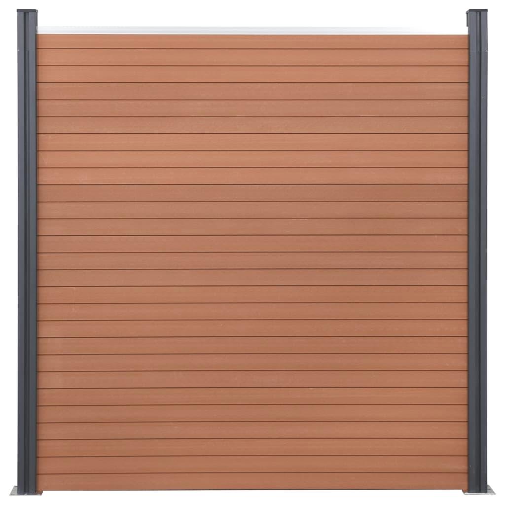 Set di pannelli per recinzione marrone WPC 526x186 cm Schermo privacy durevole per giardino esterno