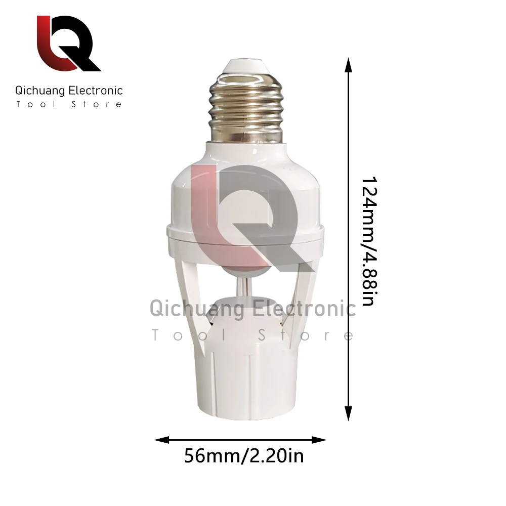 Sensor de movimiento de inducción humana PIR, lámpara LED de noche, Base de enchufe, soporte de lámpara E27, CA 100-240V, cabeza de luz con Sensor de presencia humana