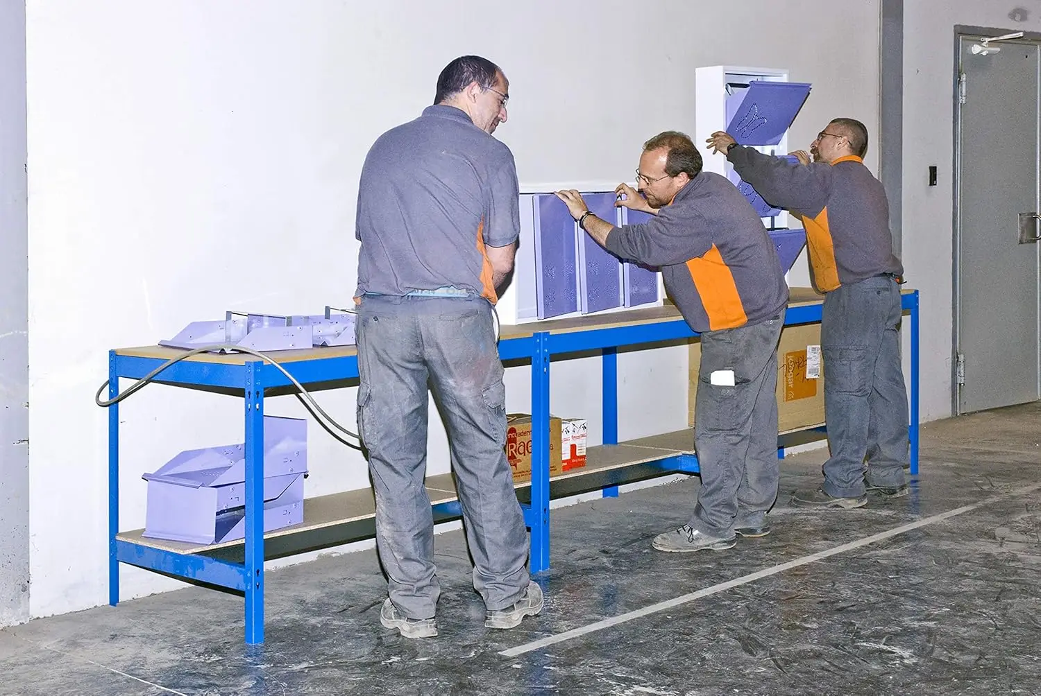 Rack Banco de Trabajo Más Alto, Capacidad Carga 400 kg, 842x910x610 mm, Mesa Trabajo, Azul/Madera - BT0