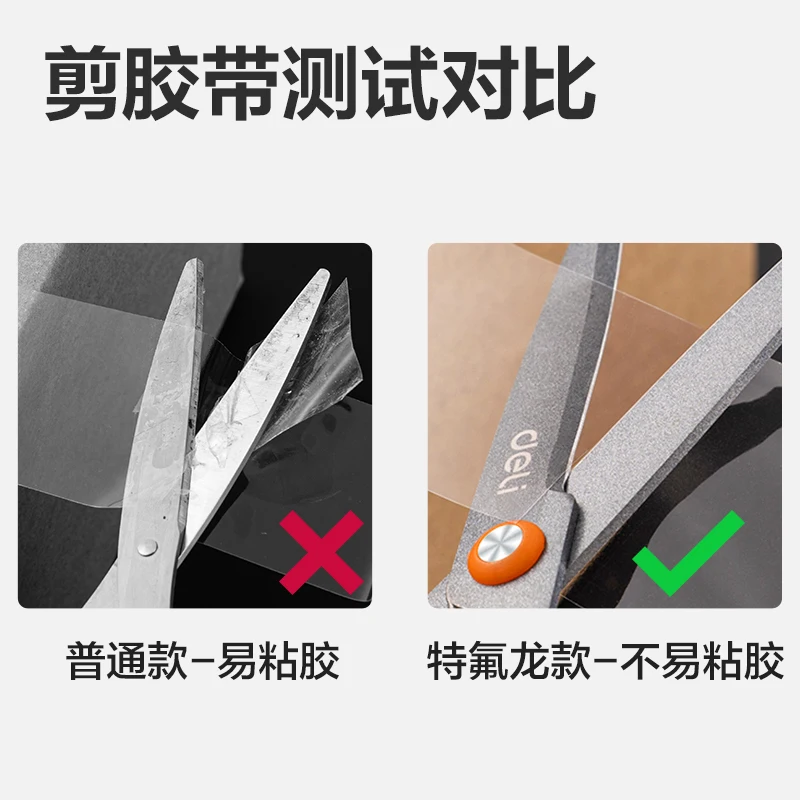 Deli 6055 Teflon Scissors Anti Rust And Anti Adhesive Black Blade Sharp Office And Learning Supplies Tijeras Para Manualidades