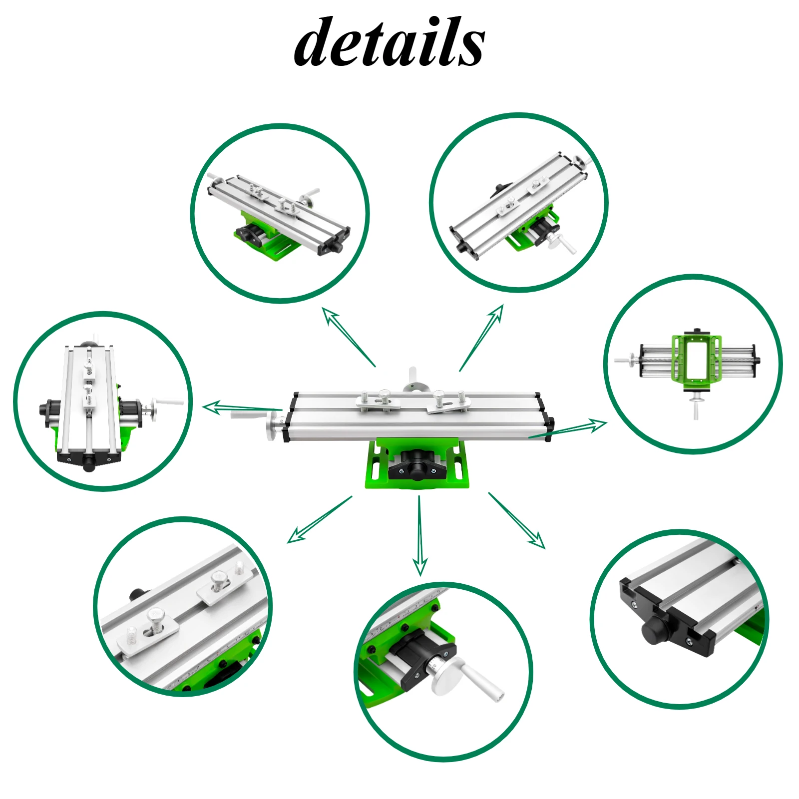 ALLSOME BG-6300 Compound Table Working Cross Slide Table Worktable for Milling Drilling Bench Multifunction Adjustable X-Y