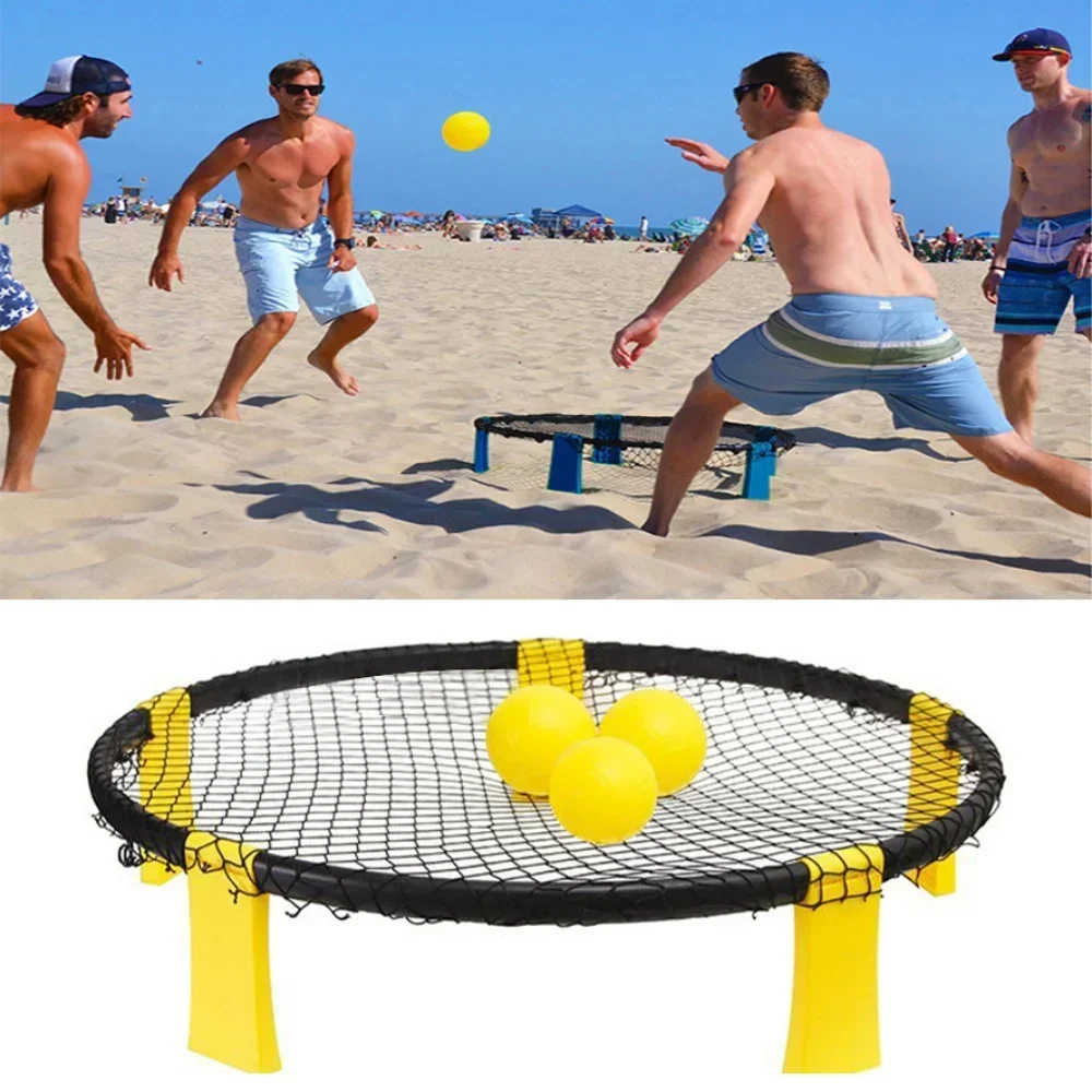 Strand Volleyball Ball Mini Spiel Set Outdoor Team Sport Rasen Fitness Ausrüstung Mit 3 Bällen Volleyball Net Volleyball Set