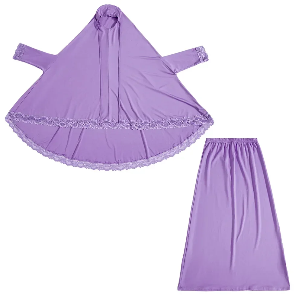 Muçulmano crianças meninas hijab vestido ramadan khimar saias define sobrecarga eid oração vestuário burqa abaya robe kaftan vestidos com capuz