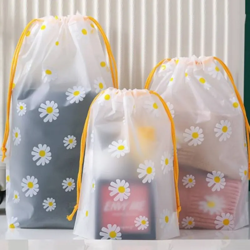 【Heiße Verkäufe】 Klare, wasserdichte Reise-Make-up-Tasche, Handtuchsocke, Aufbewahrungstasche aus Kunststoff mit Kordelzug, Badezimmer