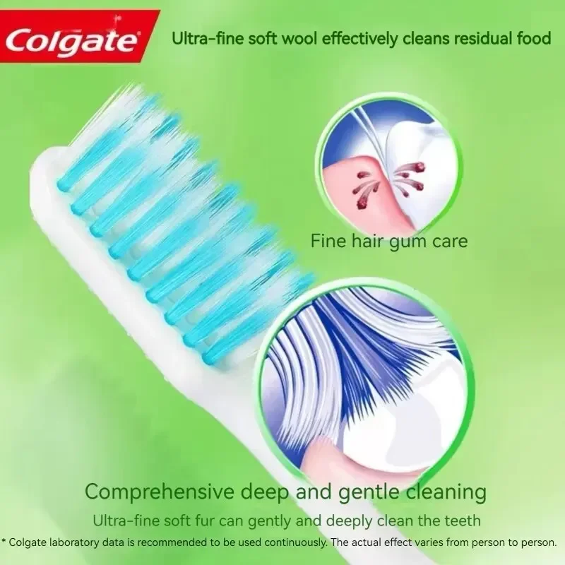 6-Pack Soft & Medium Bristle Toothbrushes Set Colgate-Style Unisex Family & Travel Ergonomic Handle