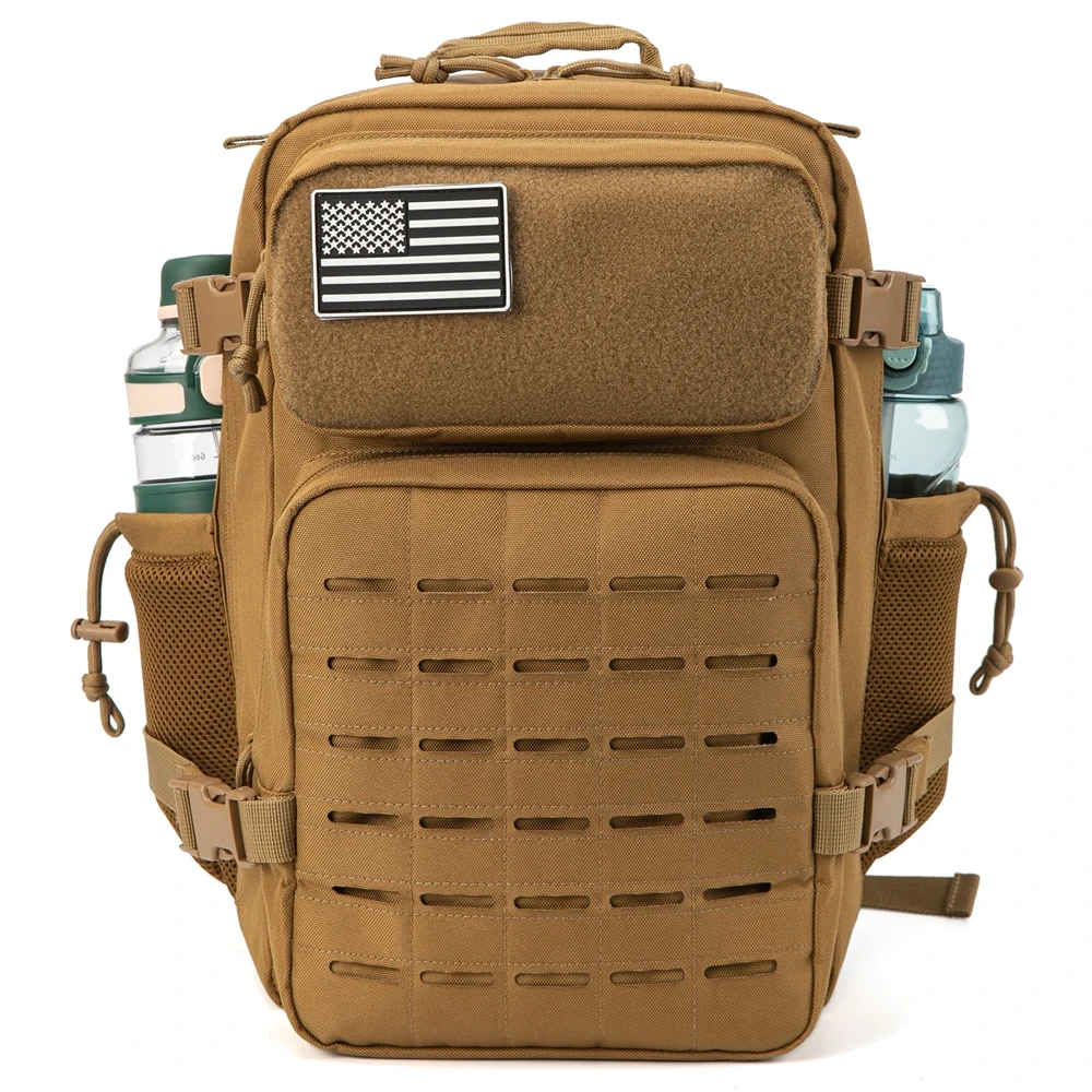 25L 戦術的なバックパックアウトドアバッグフィットネス MOLLE バックパックジム女性/男性 EDC ハイキングサバイバルリュックサック魔女ボトルホルダー