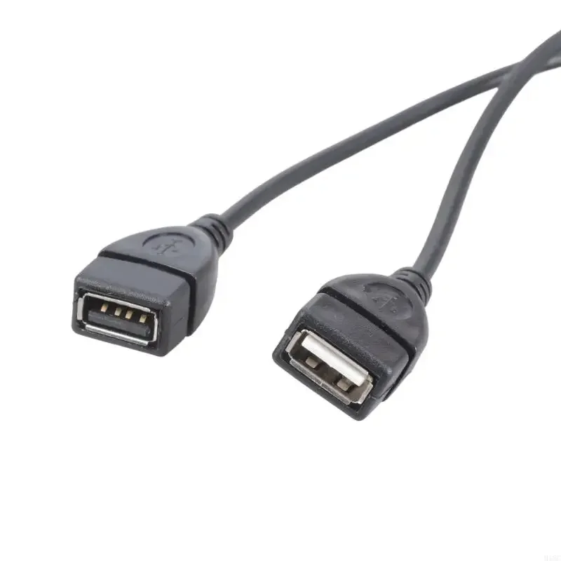 Cabo usb 2.0 de alta qualidade, cabo adaptador divisor duplo usb, um a dois fêmeas para usb 2 macho, cabo de extensão de alimentação