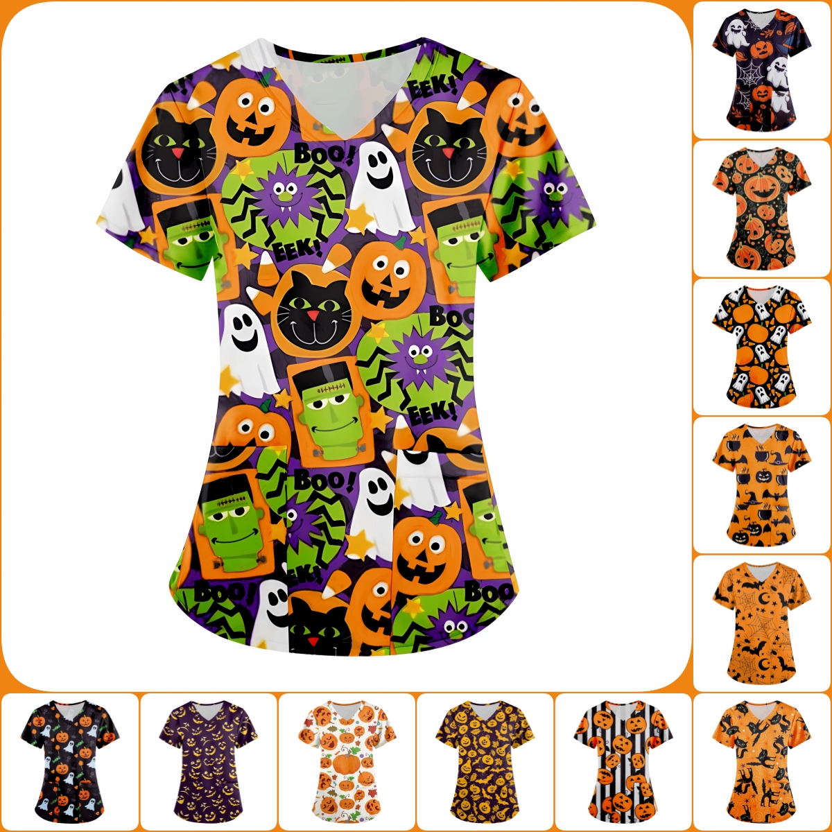Футболка медсестры на Хэллоуин с короткими рукавами, медицинская униформа для кормления, рубашки, футболка унисекс, футболка для отеля, больницы, врача, операционная футболка-скраб