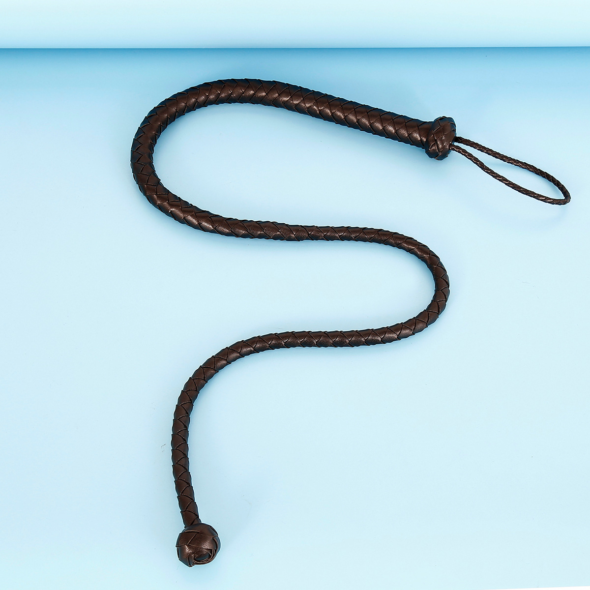 124CM PU Leather Horse Whip,Specially Made Round Head Flogger Equestrian Whips Teaching Training Riding Whips