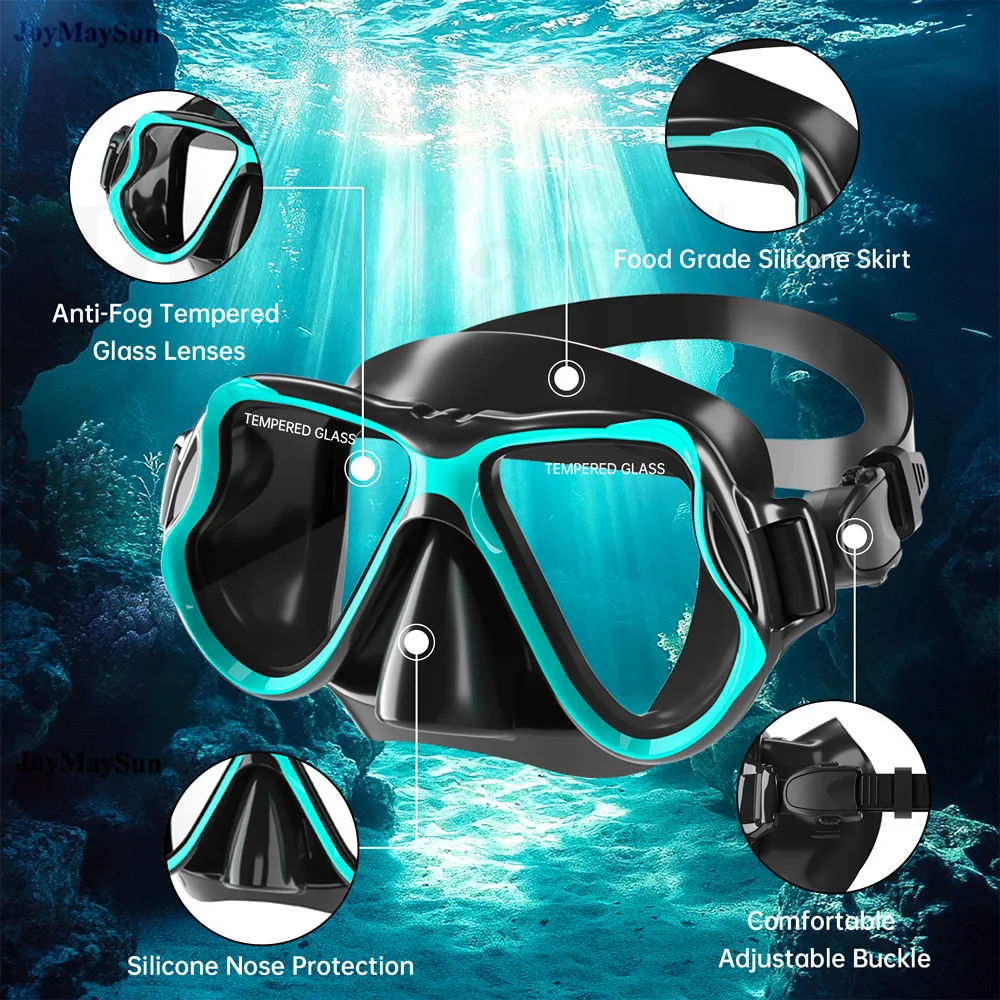 Ensemble de Masques de Compétitivité Sèche pour Adulte, Guardian, Vue Large, Anti-Buée, Sous-Marine, Snorkeling, Natation, Entraînement, Lunettes de Plongée Réglables