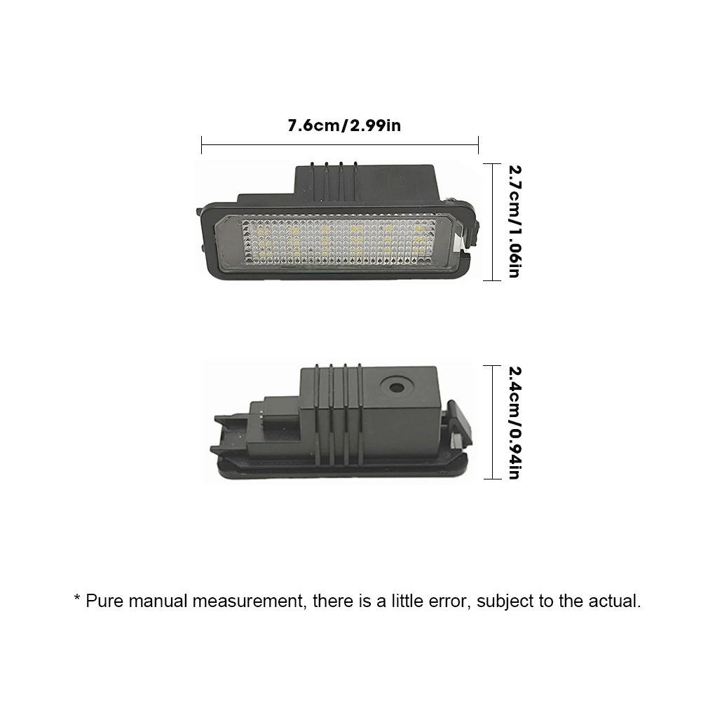 2 pçs número lâmpada de luz da placa sem erro led branco para vw golf mk5 mk6 mk7 passat polo cc eos