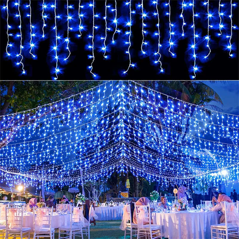 クリスマス装飾家庭用屋外 LED カーテンつららストリングライトストリートガーランド家の冬 220V 5 メートルドループ 0.4-0.6 メートル