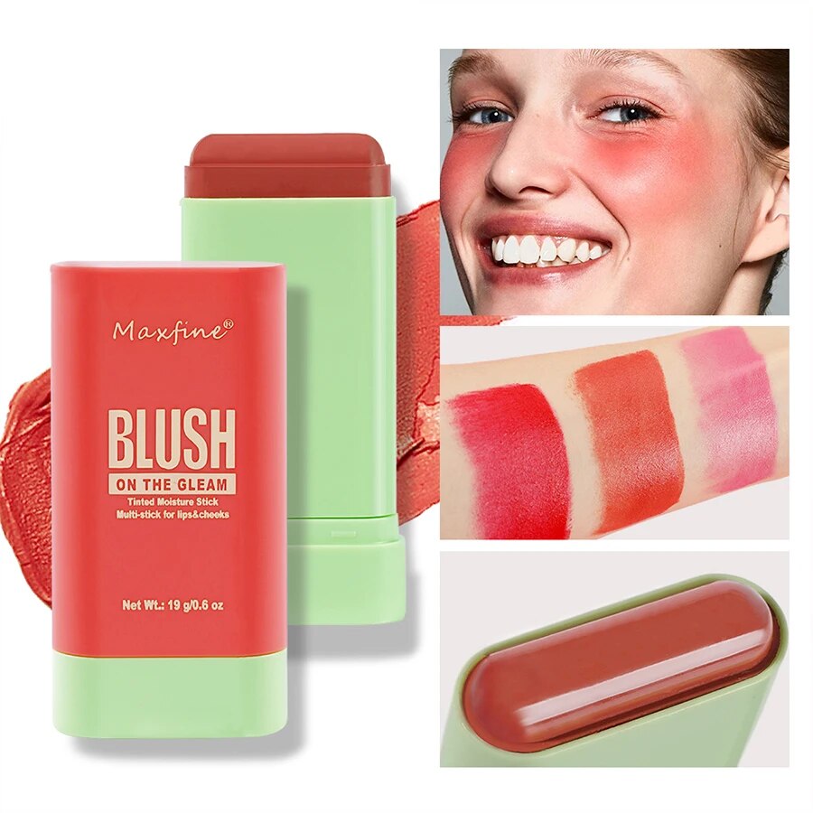 Long Lasting Matte Blush Stick, altamente pigmentado, suave, não desbotamento, presentes leves