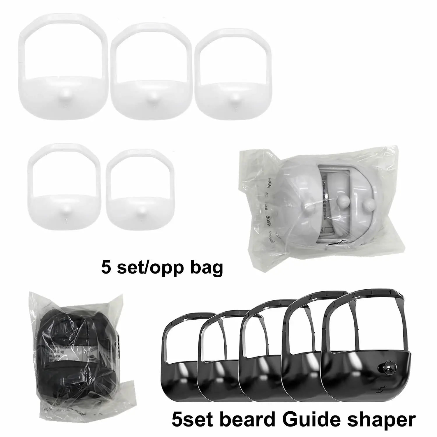 5 Sizes Set of French Beard or Goatee Shaving Template Beard Shaping Tool Trimming Supplies for Men Shave Goatee Symmetric Beard