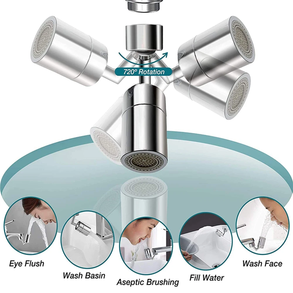 720 Rotatable Tap Aerator Splash-proof ก๊อกน้ํา Sprayer หัวน้ําพลาสติก Splash Tap Head อ่างล้างหน้า Tap Extender Adapter