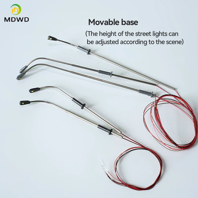 10 Stück HO-Skala Straßenlaterne 3V DIY LED Miniatur Lichter Kopf weiß/warmweißes Licht Eisenbahn Zug Layout Lampe