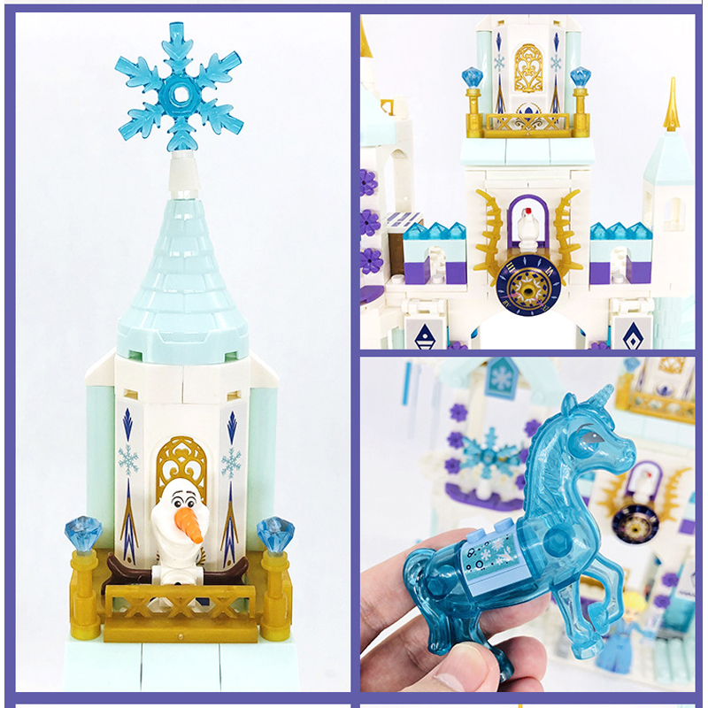 Disney Frozen Dream Princess Elsa ปราสาทน้ําแข็งเจ้าหญิง Magic Castle ชุด Building Blocks ของขวัญของเล่น