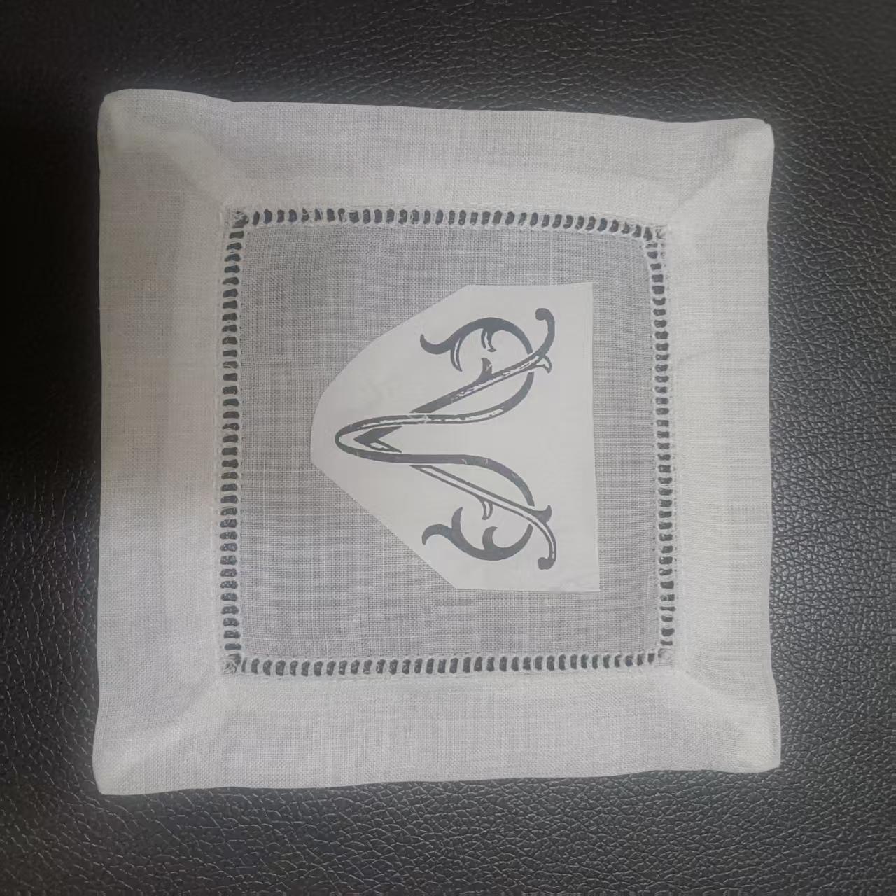 のセット120ファッションカクテルナプキン6 × 6 "hemstitchedリネンカクテルナプキンドレスアップ任意のカクテルパーティー/結婚式の装飾