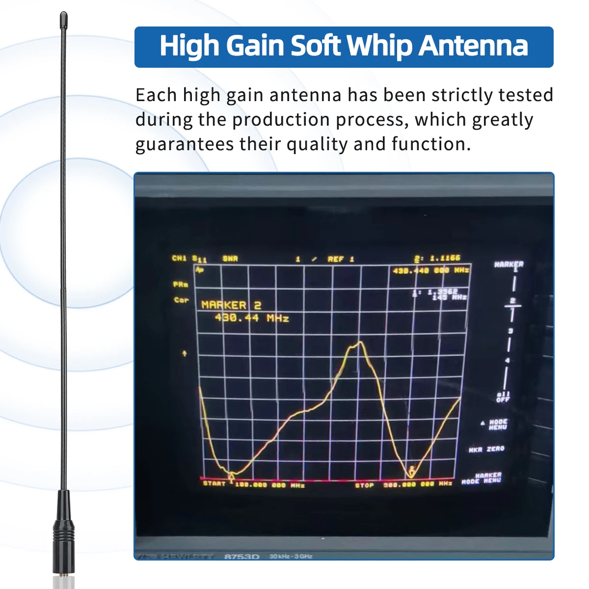 ABBREE トランシーバーアンテナ SMA メスオス VHF UHF バンドトライバンド GMRS BaoFeng UV-5R BF-888S Quansheng UV-K5 K6 アマチュア無線用