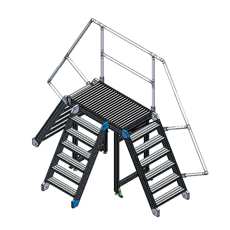 Scale in alluminio di sicurezza industriale Passerelle Piattaforme a gradini Scale pieghevoli con piedini per accessori Livellatore per gambe