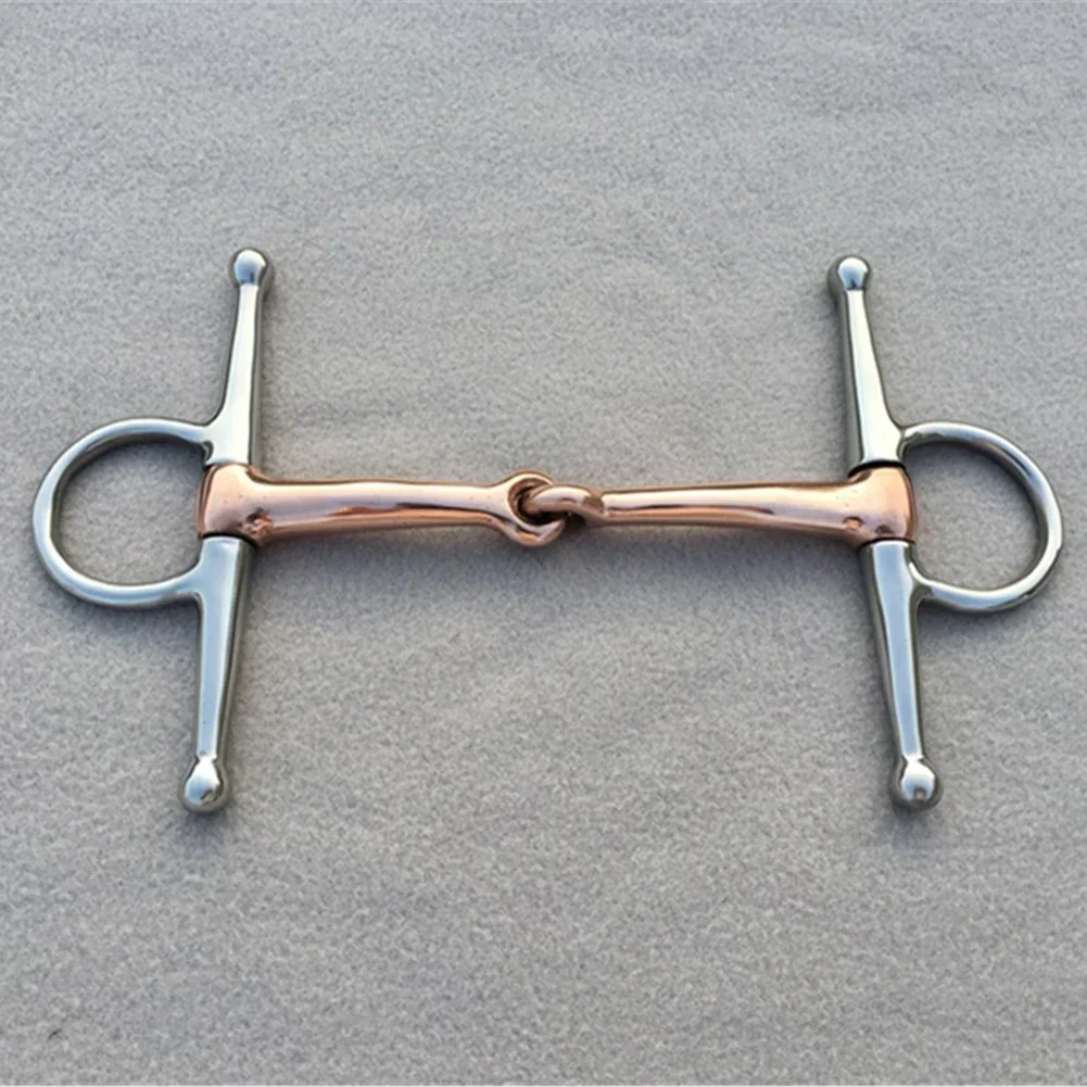 1x 13cm Pferd Bit Edelstahl Voll-Wange Trense Bit Kupfer Mund Pferd Tack Pferd Bits Ausrüstung für Pferde NEUE