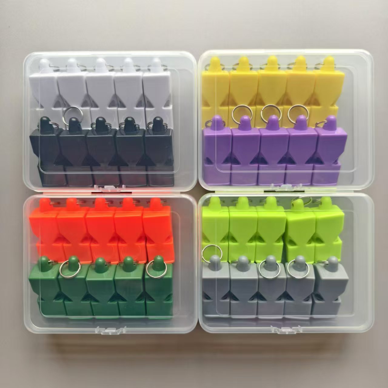 Fabriekspromotie Kleur Voetbal Basketbal Scheidsrechter Fluitje 120dB Outdoor Rescue Fluitje, 10 stks/doos