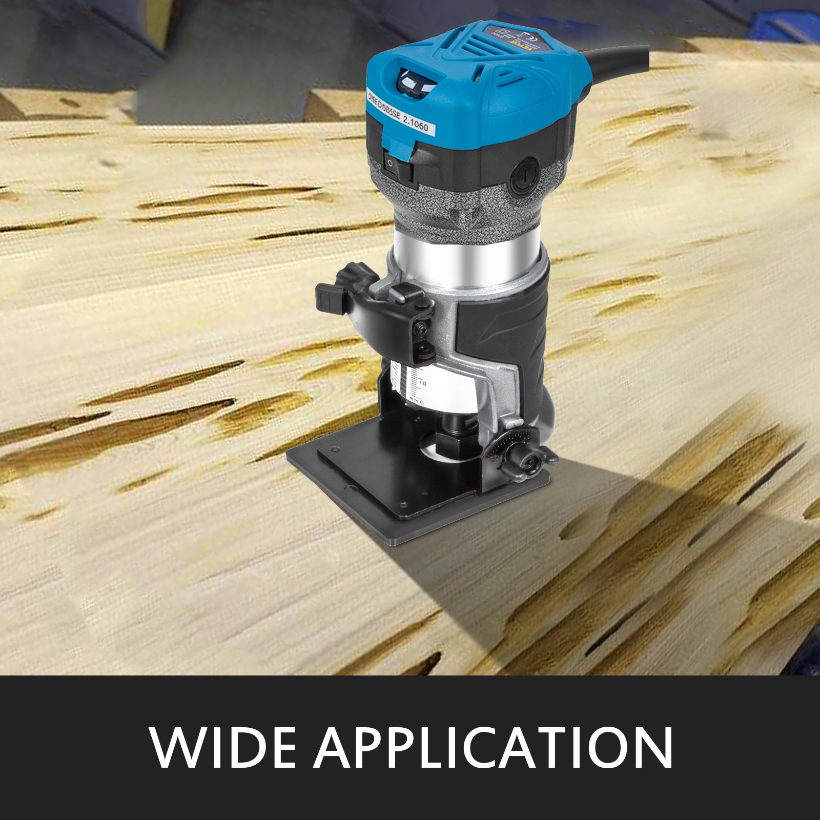 VEVOR 800W Soft Start Compact Router Kit Variabele snelheid 10000-30000 Rpm met vaste basis, duikbasis, kantelbasis en aanoffsbasis