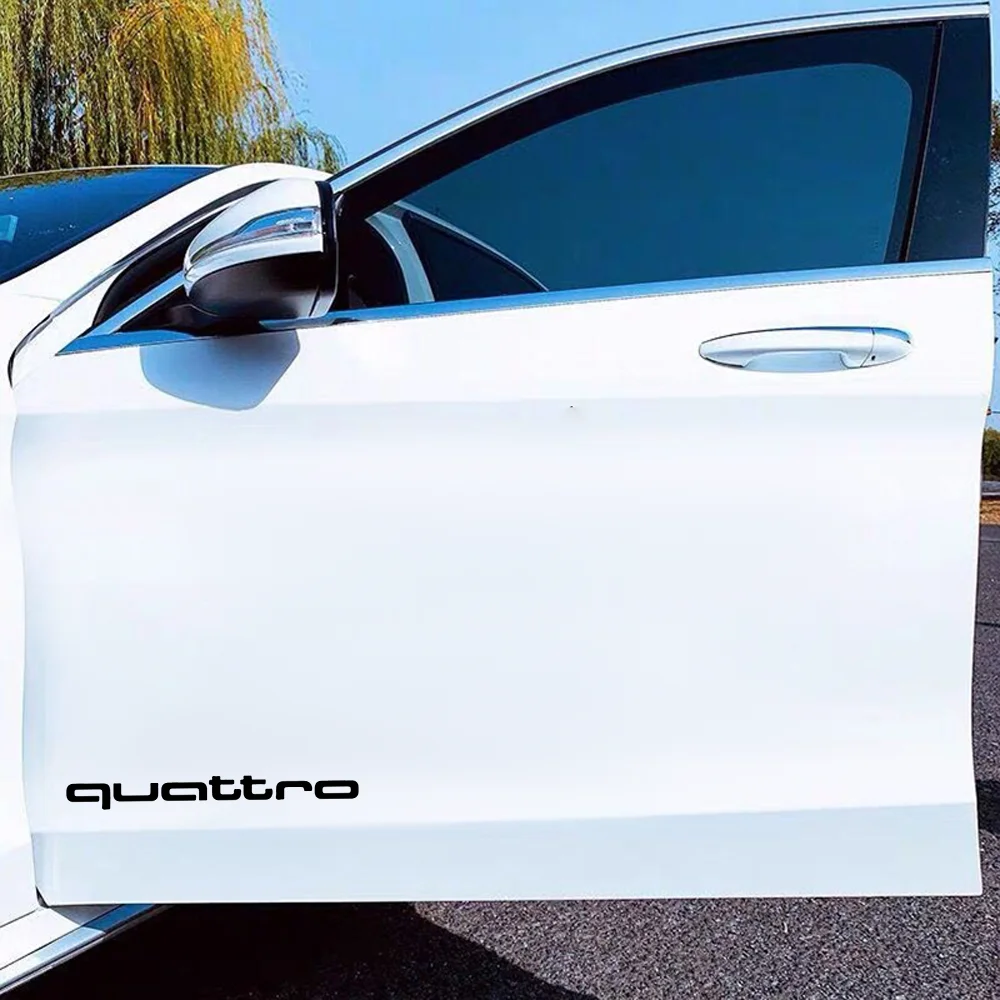 2Pcs Auto Körper Stamm Stoßstange Abzeichen Seite Fenster Dekoration Aufkleber Für Audi Quattro A3 A1 A4 B8 B7 A6 C7 a5 A7 A8 C6 Q2 Q3 Q5 Q7 Q8