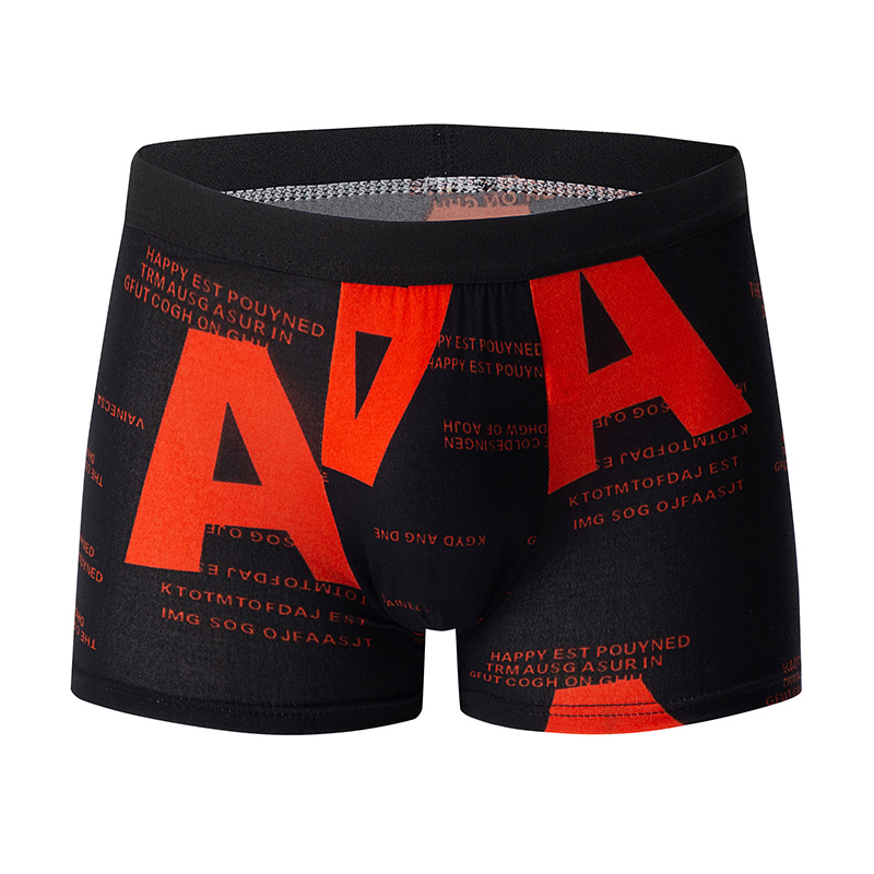 5-teilige Herrenmode, bedruckt, Übergröße 5XL6XL, Boyshort-Unterwäsche, bequem für Sport, Freizeitunterwäsche, elastische Taillen-Shorts