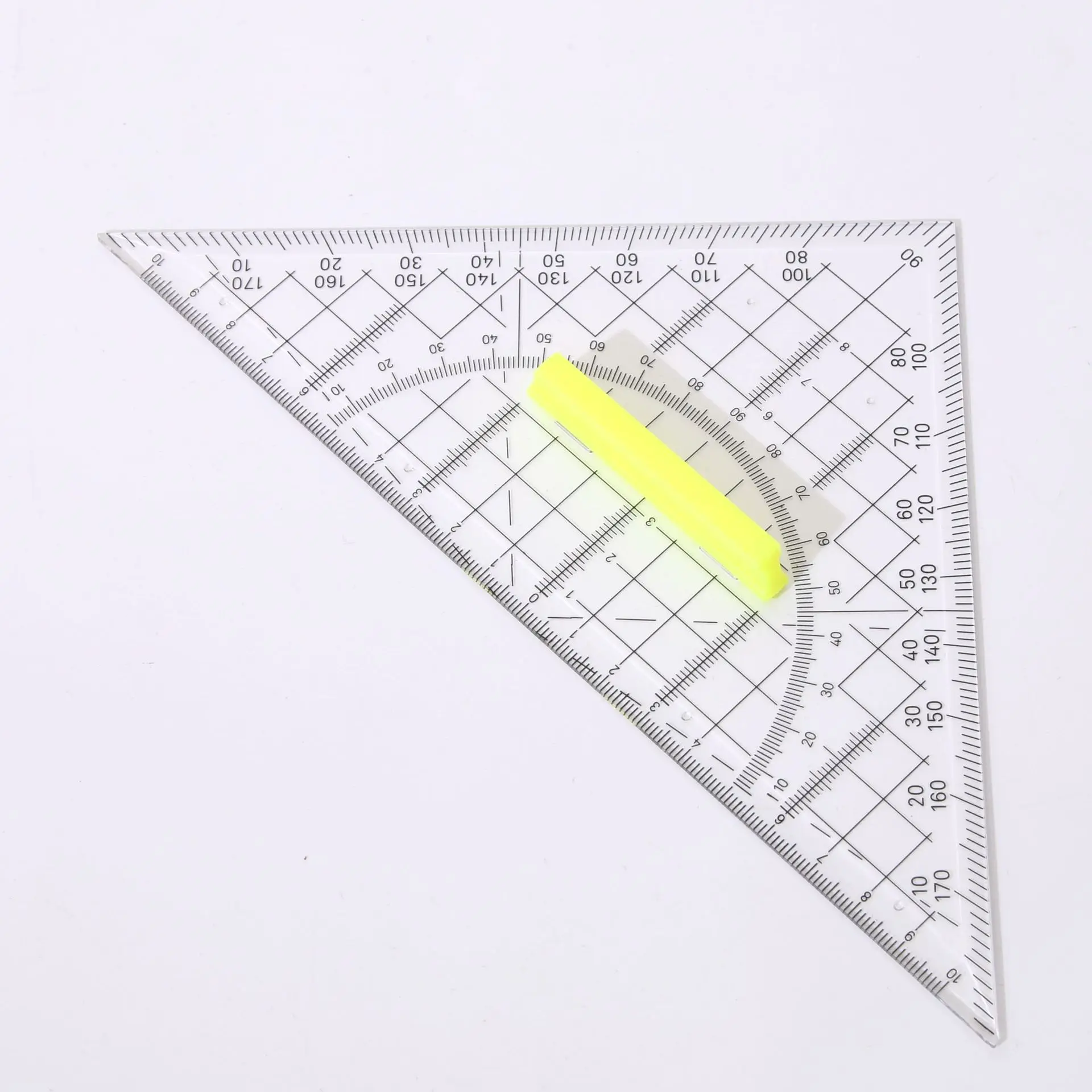 1PCS Transparent Multifunctional Triangular Ruler for Primary with Angle Coordinate Ruler Triangular Transparent Rule