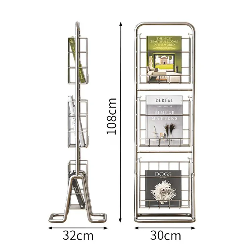 เว็บคนดังผู้ถือนิตยสารยุคกลาง: Landing Ins Wind Multi-layer Mobile Display Shelf Office Storage Organizer
