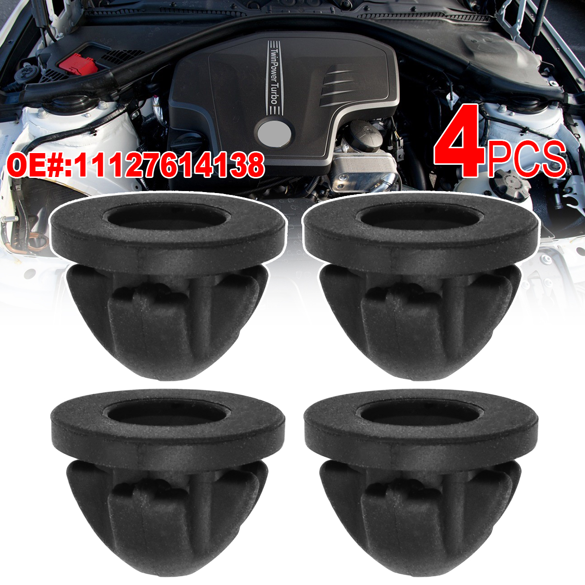 Резиновое Крепление на крышку двигателя, втулка, Стопорная втулка 11127614138 для BMW E88, E82, F20, F21, F40, F22, F87, F23, F44, F45, F46, E90, E91