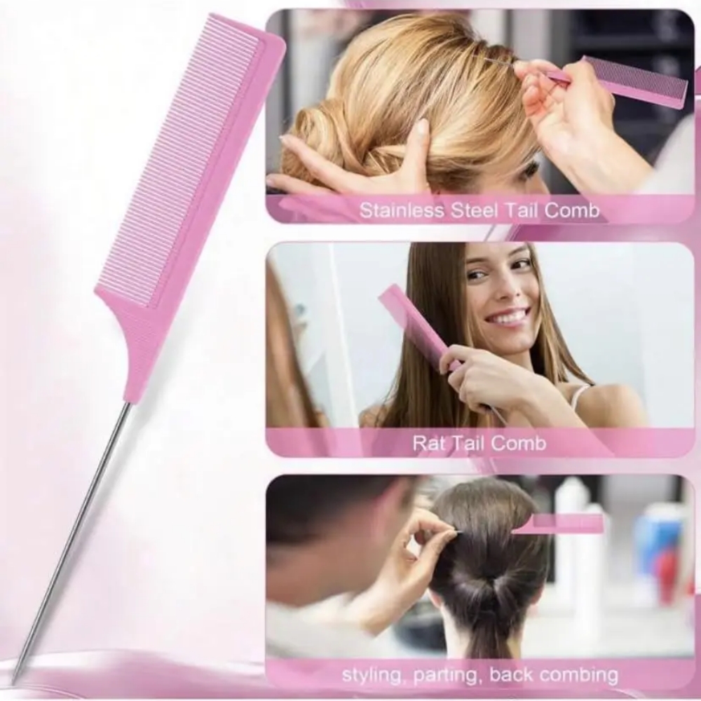 4 Piece Hair Brush Sets Pointed Tail Comb Fixed Mouse Comb Hair Pulling Needle High-Pressure Spray Bottle Salon Tools Supplies