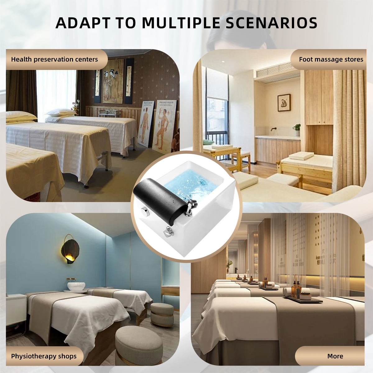 プロ仕様アクリルフットスパバスマッサージャー、ジェット、LEDライト、ヒーター、リモコン付き - リラックス用ホームサロンペディキュアタブ