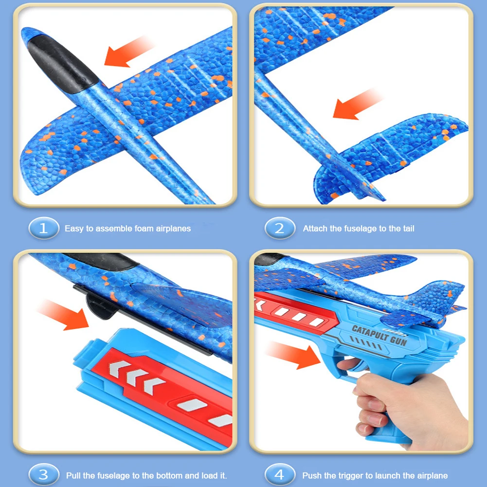 Lançador de avião Brinquedos para crianças, avião ao ar livre, catapulta voadora, antiderrapante, com ou sem luz, presentes de aniversário para meninos e meninas